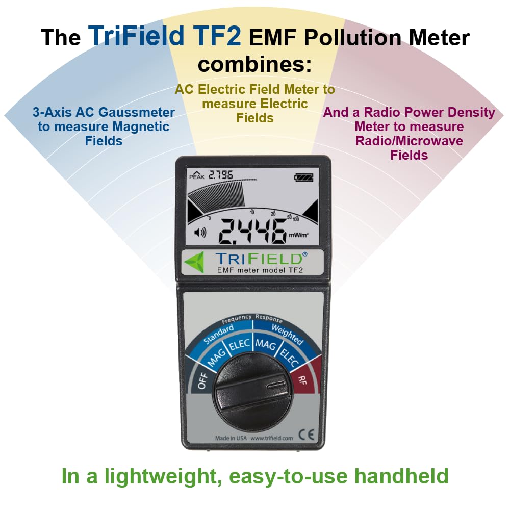 Trifield TF2 EMF Pollution Meter – 3-in-1 Magnetic, Electric & RF Field Detection
