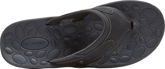 Men's Rockport Hayes Thong Sandals - Black - Size 11.5 M
