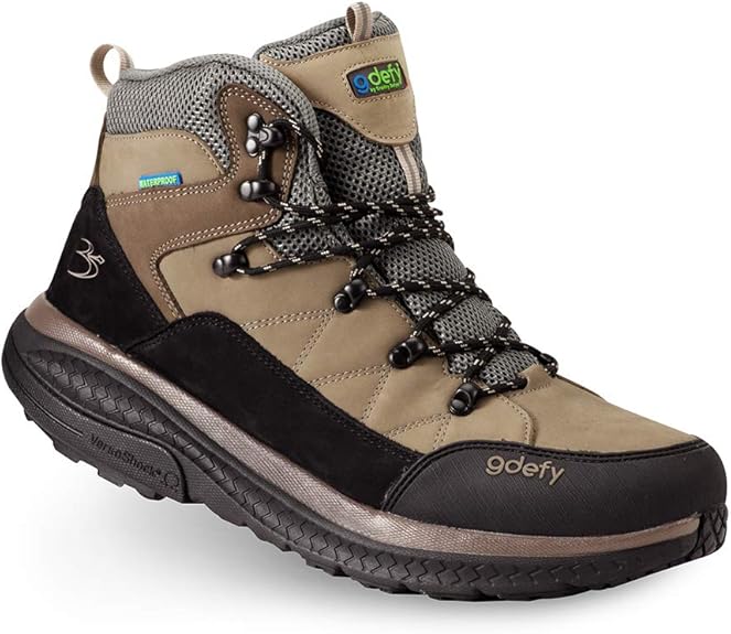 Gravity Defyer G-DEFY Sierra Waterproof Men’s Hiking Boot | VersoShock Technology for Pain Associated with Walking | Prolonged Standing | Arch Support | Free Custom Orthotic Size: 10