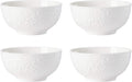 Kate Spade New York Blossom Lane 4-Piece Bowl Set, 4.05 LB, White