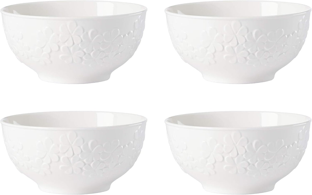 Kate Spade New York Blossom Lane 4-Piece Bowl Set, 4.05 LB, White