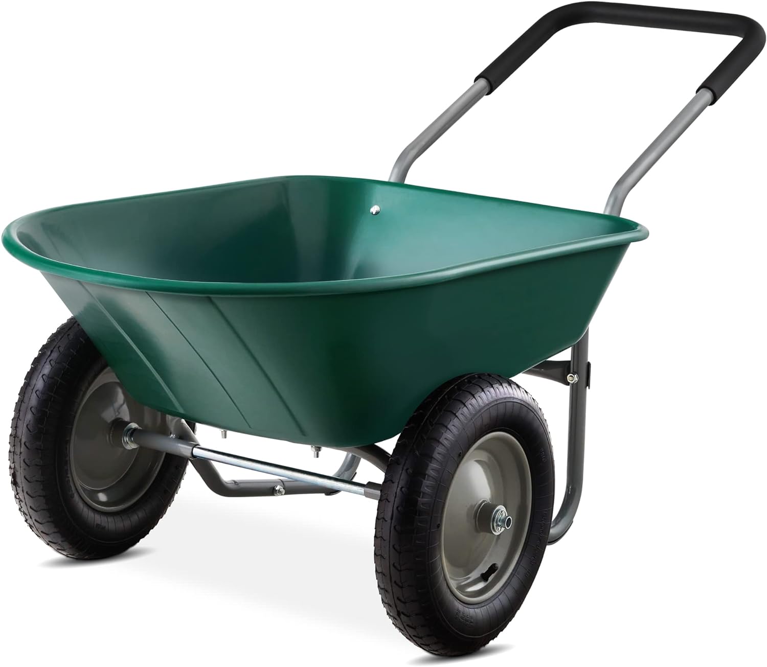 Best Choice Products - Dual-Wheel Wheelbarrow Garden Cart - Green