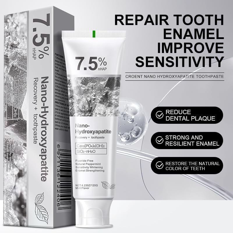 Croent | NANO-HYDROXYAPATITE 7.5 nHAP Recovery+ Toothpaste | Mint | 4.23 fl oz