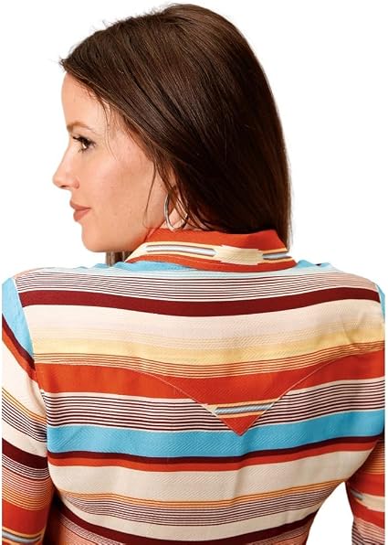 Sunset Serape Print Western Shirt Large