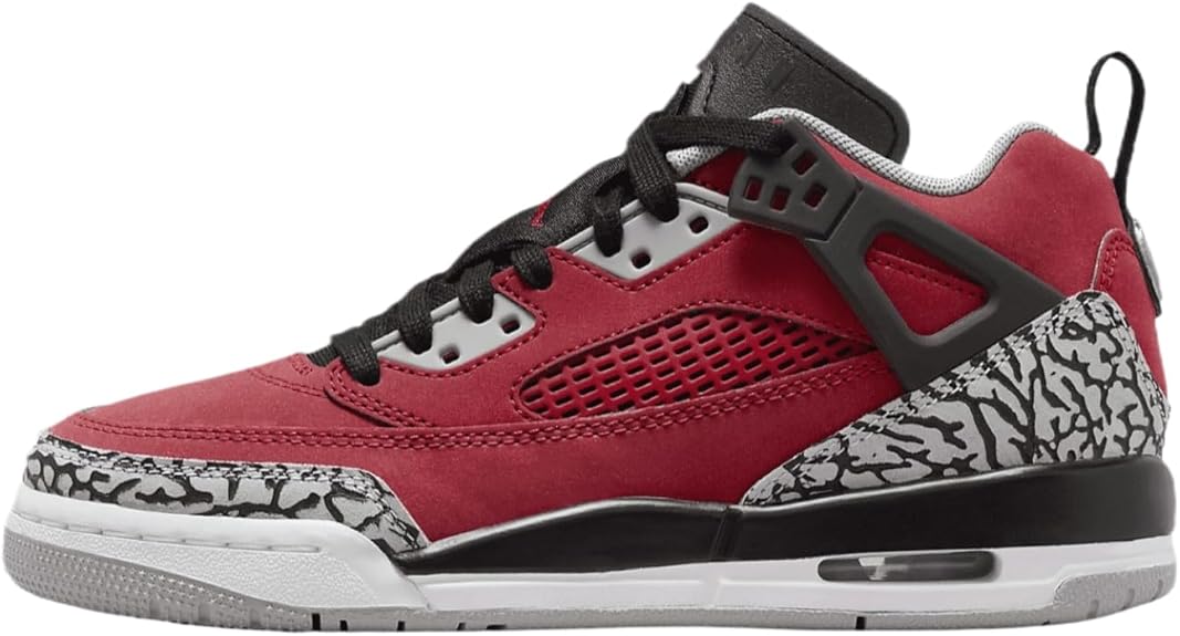Jordan Spizike Low Big Kids' Shoes (FQ3950-600, Gym Red/Wolf Grey/Cool Grey/Black) Size 6y