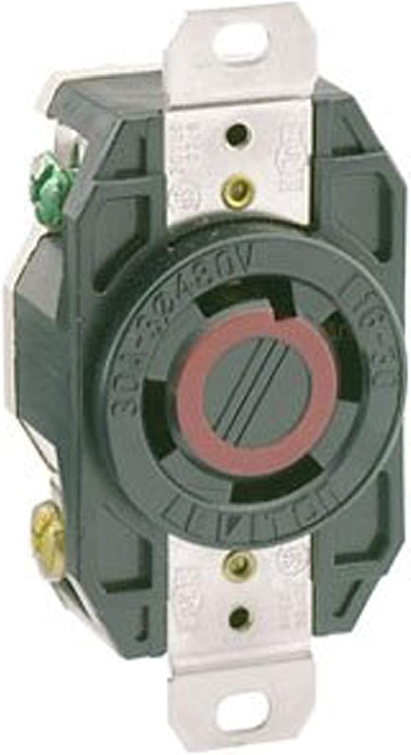 Leviton 30 Amp, 480 Volt-3PY, Flush Mounting Locking Receptacle - Black - 2730