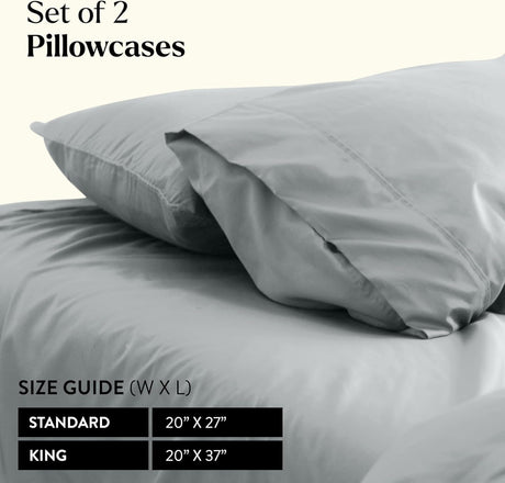 Miracle Made Luxe Soft Cooling Pillowcase, 2-Piece Silver-Infused Cotton Fabric, Cool and Breathable Case for Sensitive Skin, King/Cali King Size Covers, Rosewood