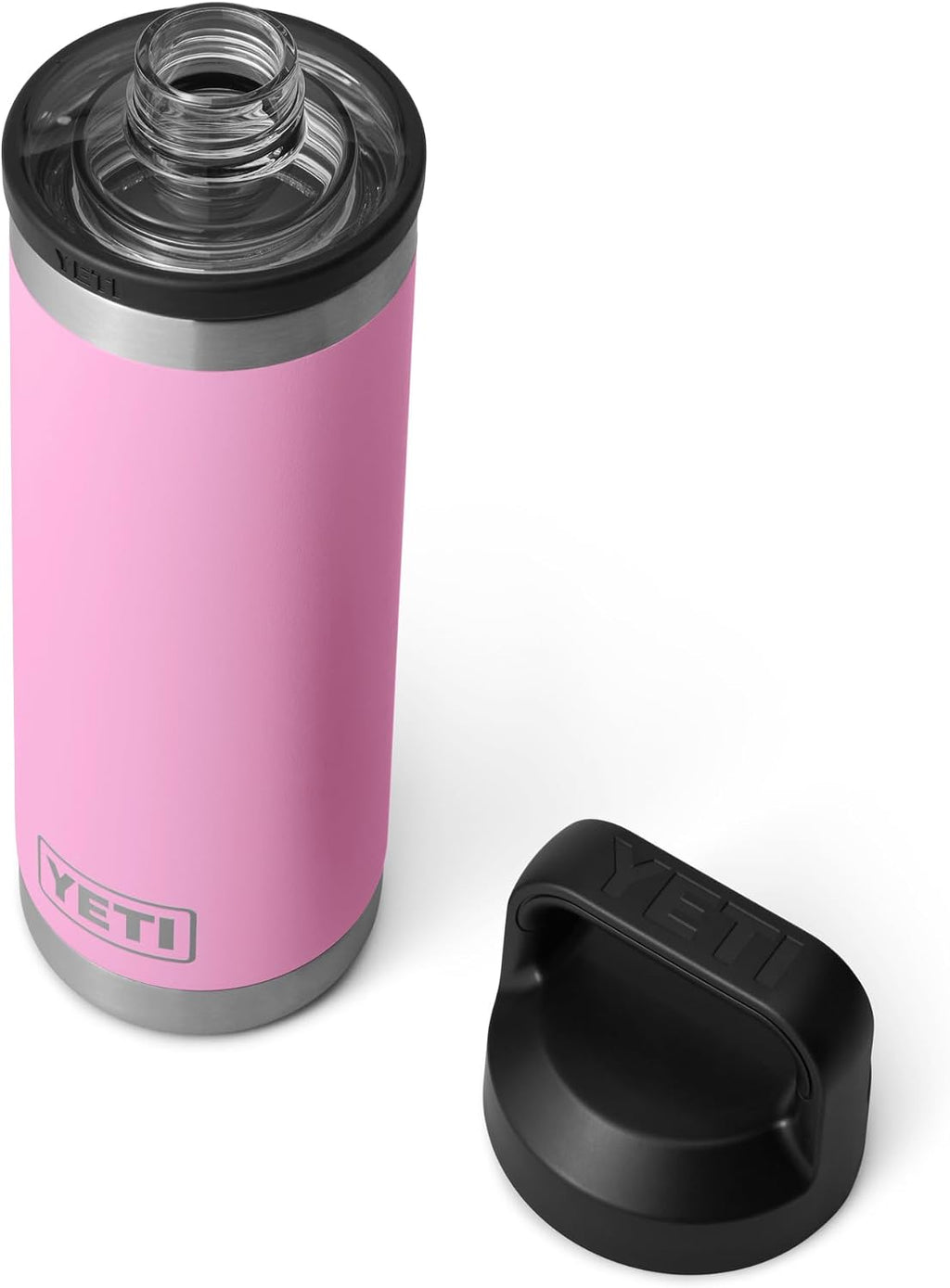 YETI Rambler 18 oz Bottle, Leakproof, Vacuum Insulated, Stainless Steel with Chug Cap, Power Pink