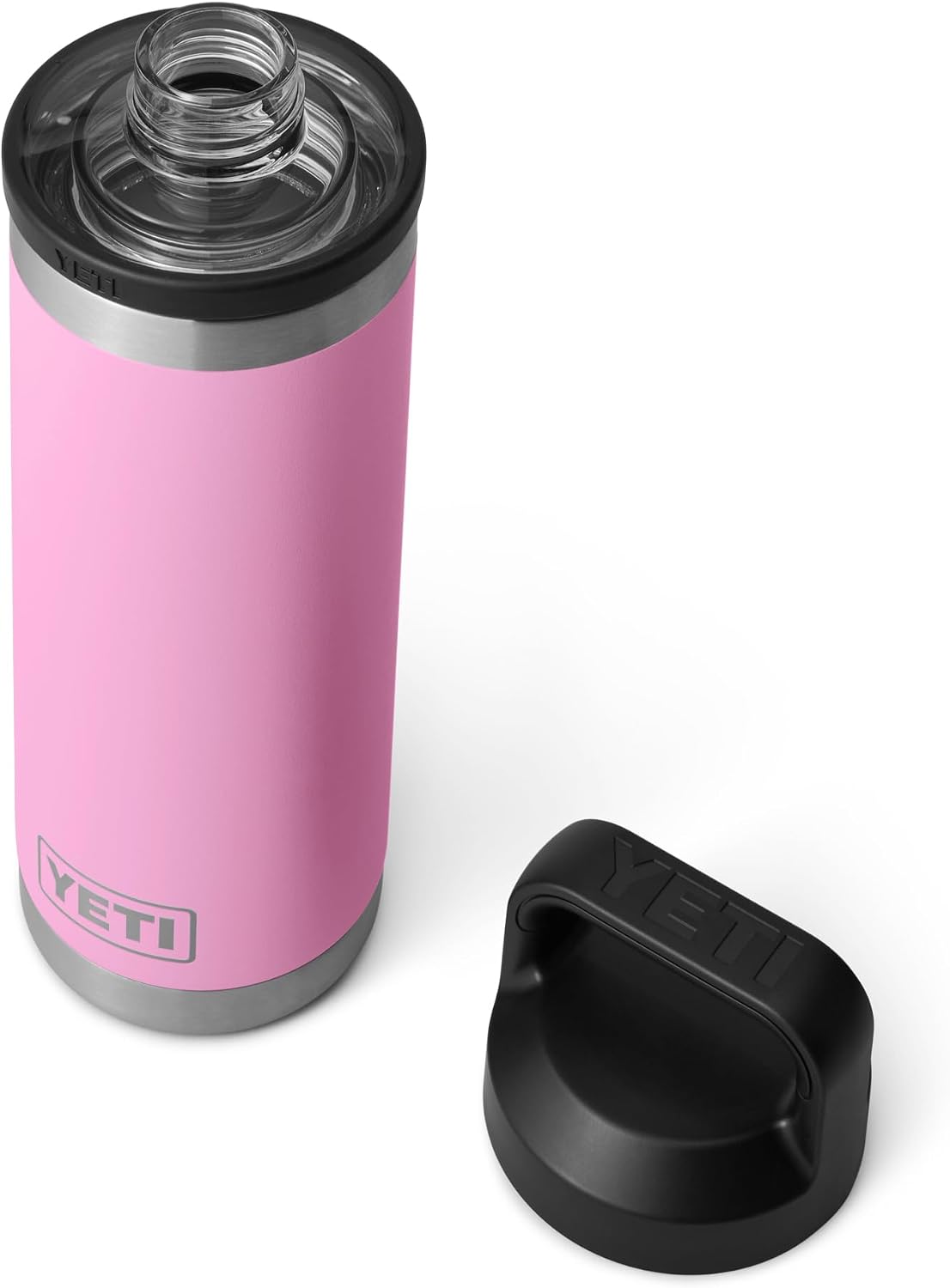 YETI Rambler 18 oz Bottle, Leakproof, Vacuum Insulated, Stainless Steel with Chug Cap, Power Pink