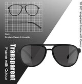 Lasiyanor Lightweight TAC Polarized Tinted Classic Vintage Retro 70s Sunglasses, TR-90 Frame for Women Men, UV 400 Protection(OPEN BOX)