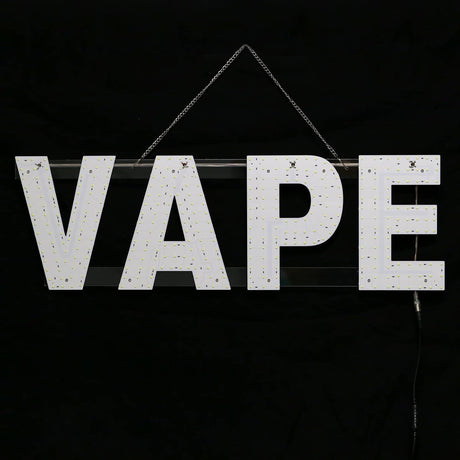 30"x10" Large LED VAPE Sign for Smoke Shops, Super Bright Unique Design VAPE Sign with Hanging Installation, High Visibility VAPE Sign for Stores Retail Shops Window (White) (New)