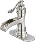B.W.E. Single Hole Single-Handle Low-Arc Bathroom Faucet in Brushed Nickel