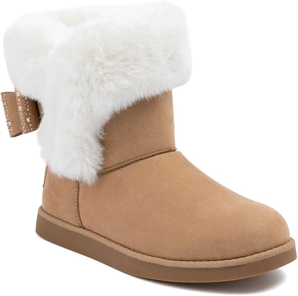 Juicy Couture Women's Slip On Winter Snow Boots Warm & Insulated Fur Lining Comfortable Fashion Booties Size: 10