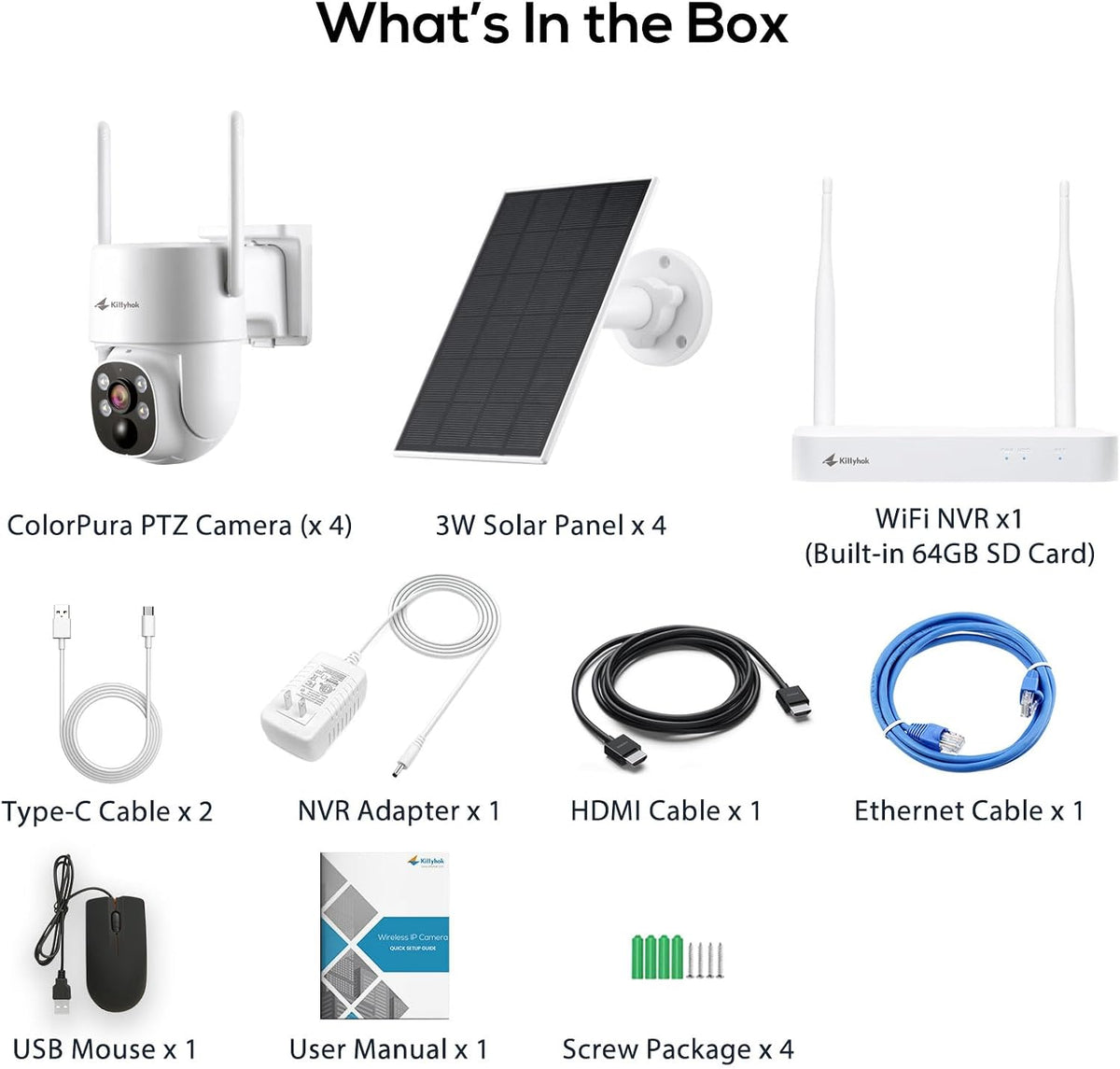 Kittyhok Solar Wireless Security Camera System, 2K PTZ ColorPura Camera
