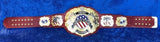 IWGP United States Championship Replica Belt, 4MM Brass Plates, Red Leather Strap, Adult Size Adjustable, Professional Wrestling Collectible Title