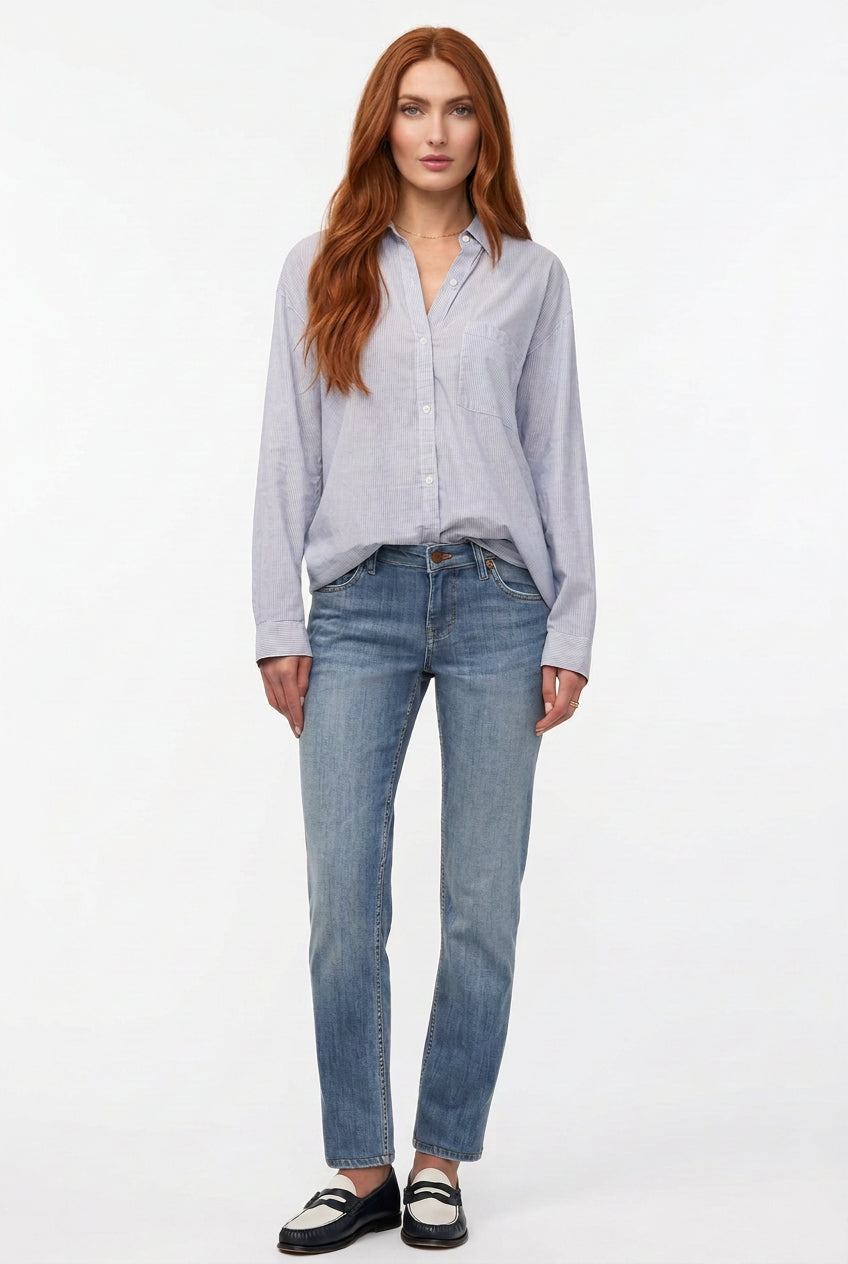 DU/ER DUER Women's Performance Denim Mid Rise Slim Taper Jean W28 L28