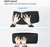 Nulea RT04 Wireless Ergonomic Keyboard, 2.4G Split Keyboard with Cushioned Wrist and Palm Support, Arched Keyboard Design for Natural Typing, Compatible with Windows, Mac(OPEN BOX)