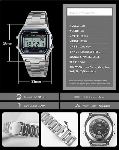 SKMEI Fashion 5Bar Waterproof Digital Wristwatch military Chronograph Date Week Sport Watches (OPEN BOX)