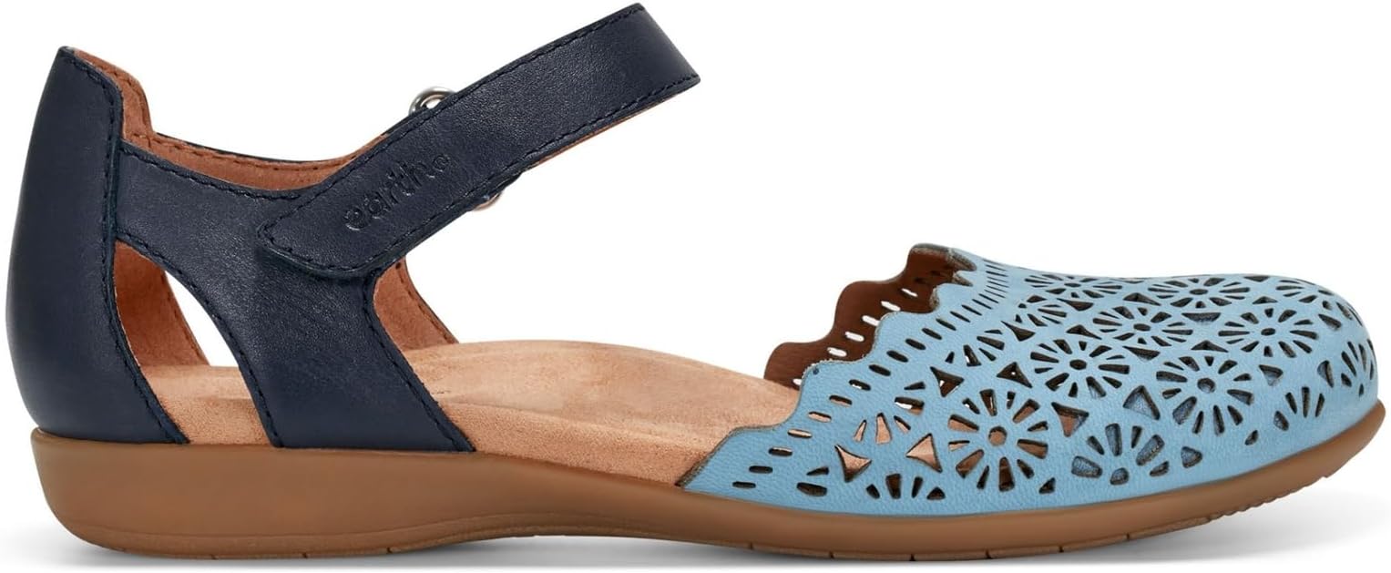 Earth Women's Bronnie Round Toe Casual Slip On Flat Shoes Blue 8M