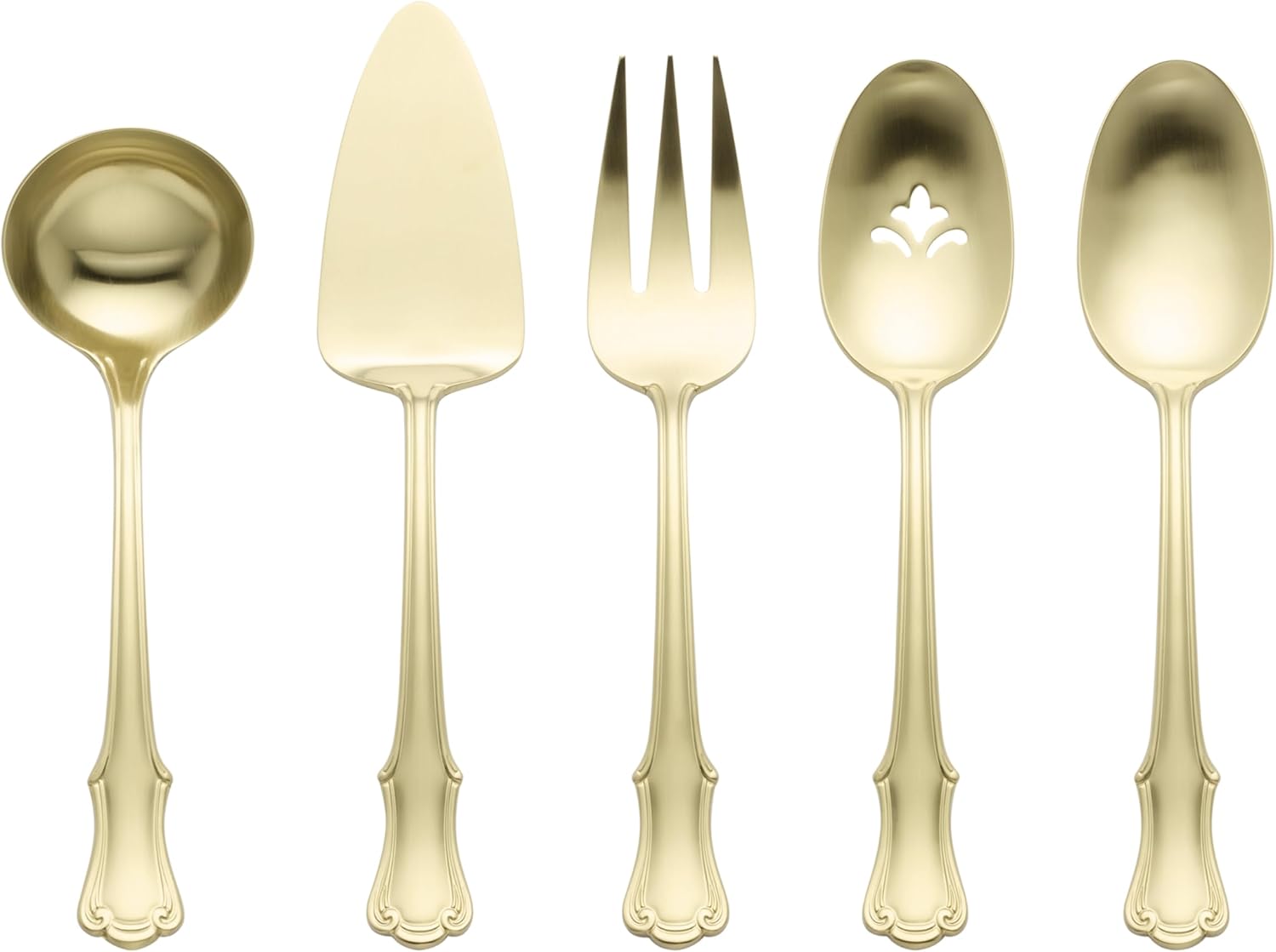 Oneida James Street Satin Champagne 5 Piece Hostess Set