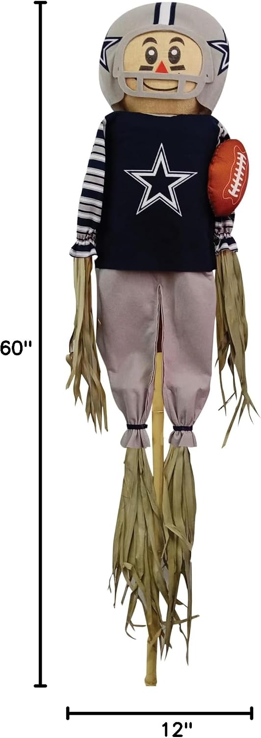 NFL Dallas Cowboys Scarecrow with Stake Pole & Complete Football Uniform Set - 60" x 12" x 3.5"