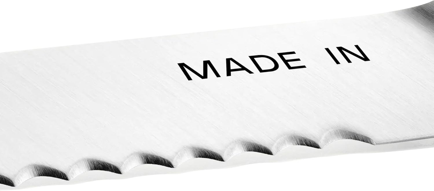 Made In Cookware - 9" Bread Knife - Crafted in France - Full Tang With Truffle Black Handle