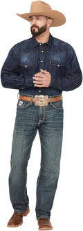 Cinch Men's White Label Relaxed Fit Jean, Hi Contrast Dark Rinse, 32W x 36L