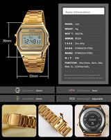 Digital Sports Watch Men's Women Water-Resistant Outdoor Gold 1123 (OPEN BOX)