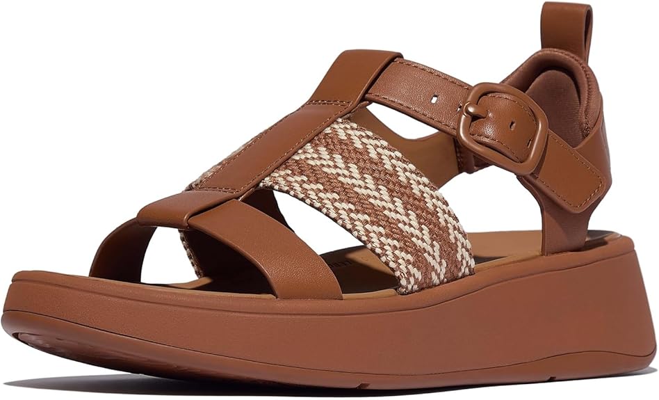 FitFlop Women's F-Mode V-Weave Leather Fisherman Sandals - Size 7