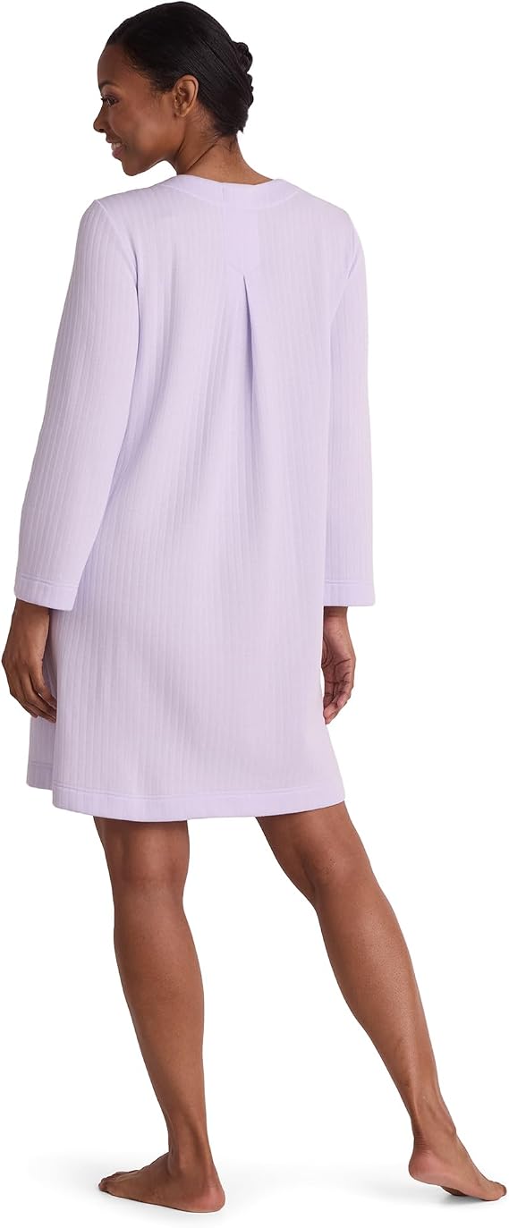 Miss Elaine Women's Short Seersucker Robe - Lilac - Size Large