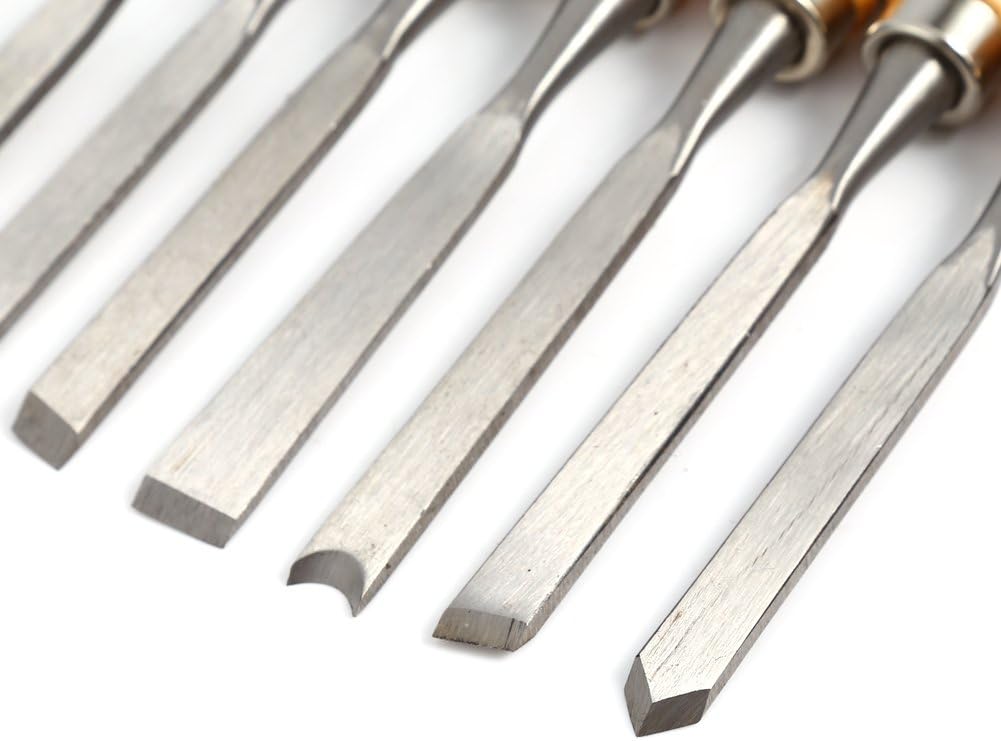 Bourvill 12 Piece Wood Carving Set - Handles are made with high-quality polished wood. The blades are razor sharp Hardened Steel.