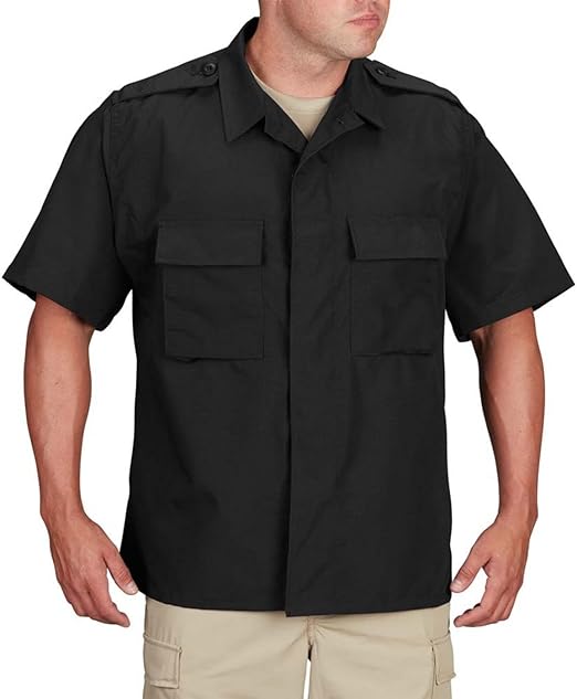 Propper Men's Short Sleeve Bdu Shirt/XLL/Black