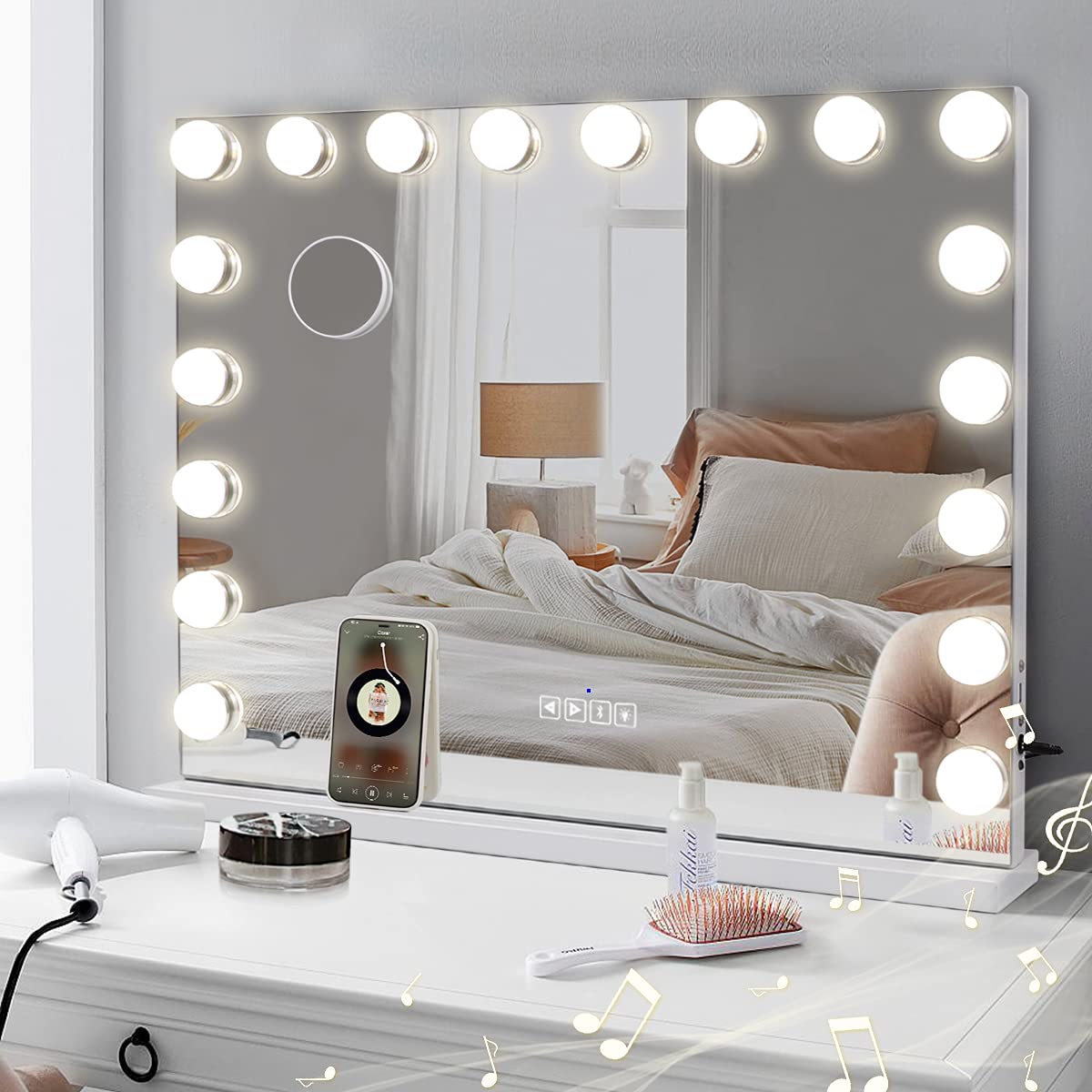 Vanity mirror 2024 with lights and bluetooth!