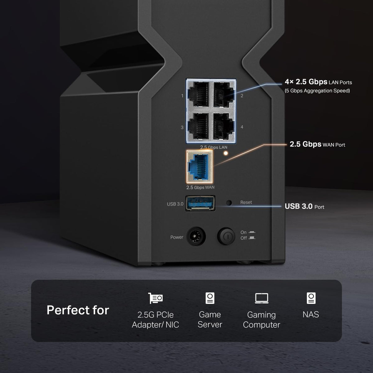 TP-Link Tri-Band BE9300 WiFi 7 Router (Archer BE550) - 6-Stream, Full 2.5G Ports w/ 6 Internal Antennas, Up to 2,000 Sq Ft, Add Easy-Mesh Device for Extended Coverage, VPN Support (Renewed)