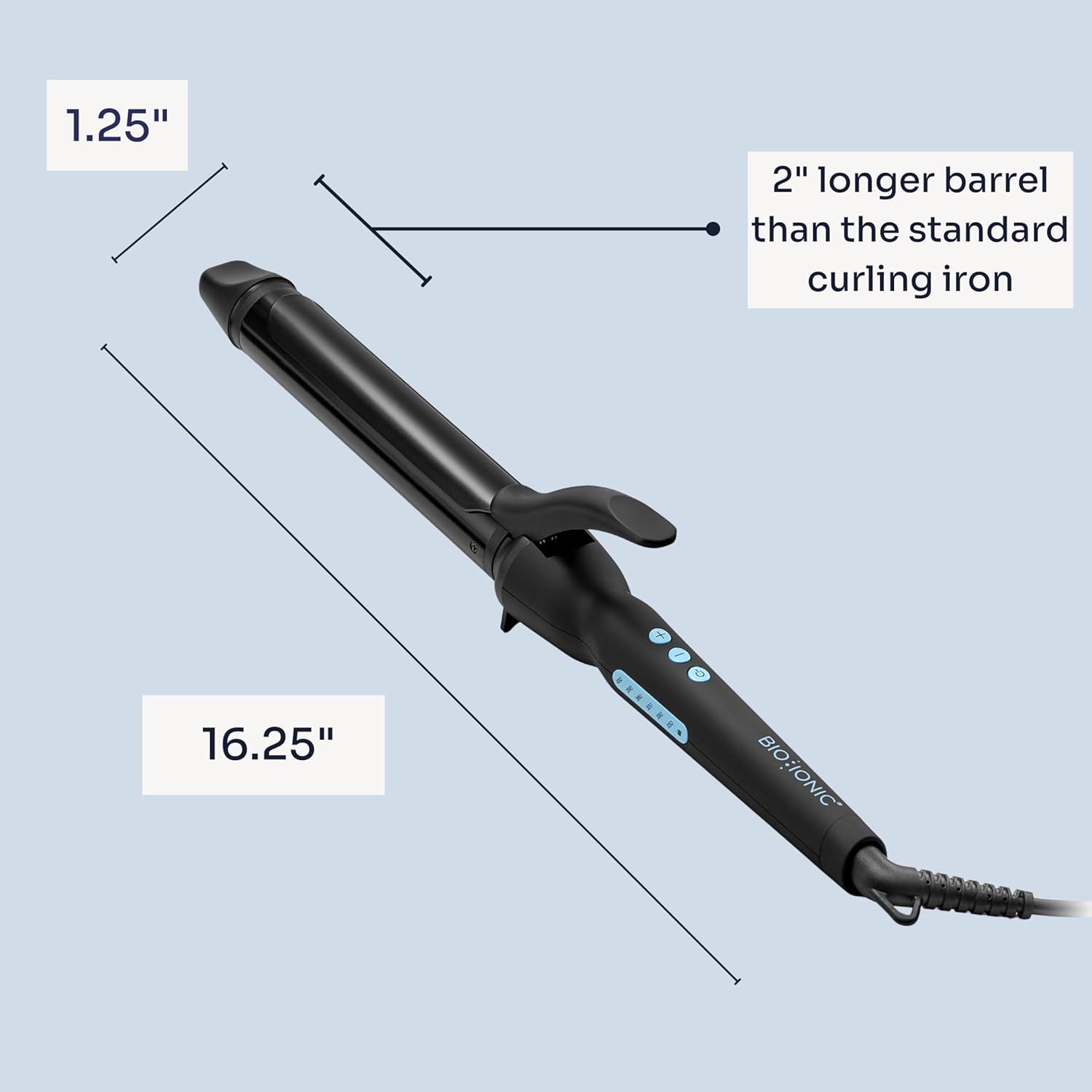 Bio Ionic Long Barrel Curling Iron, Moisture Heat Technology & NanoIonic MX | Versatile Curling Styler