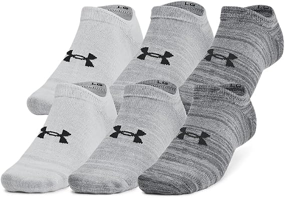 *Under Armour Unisex Essential No Show Socks 6 Pack Sock Women's 4-6