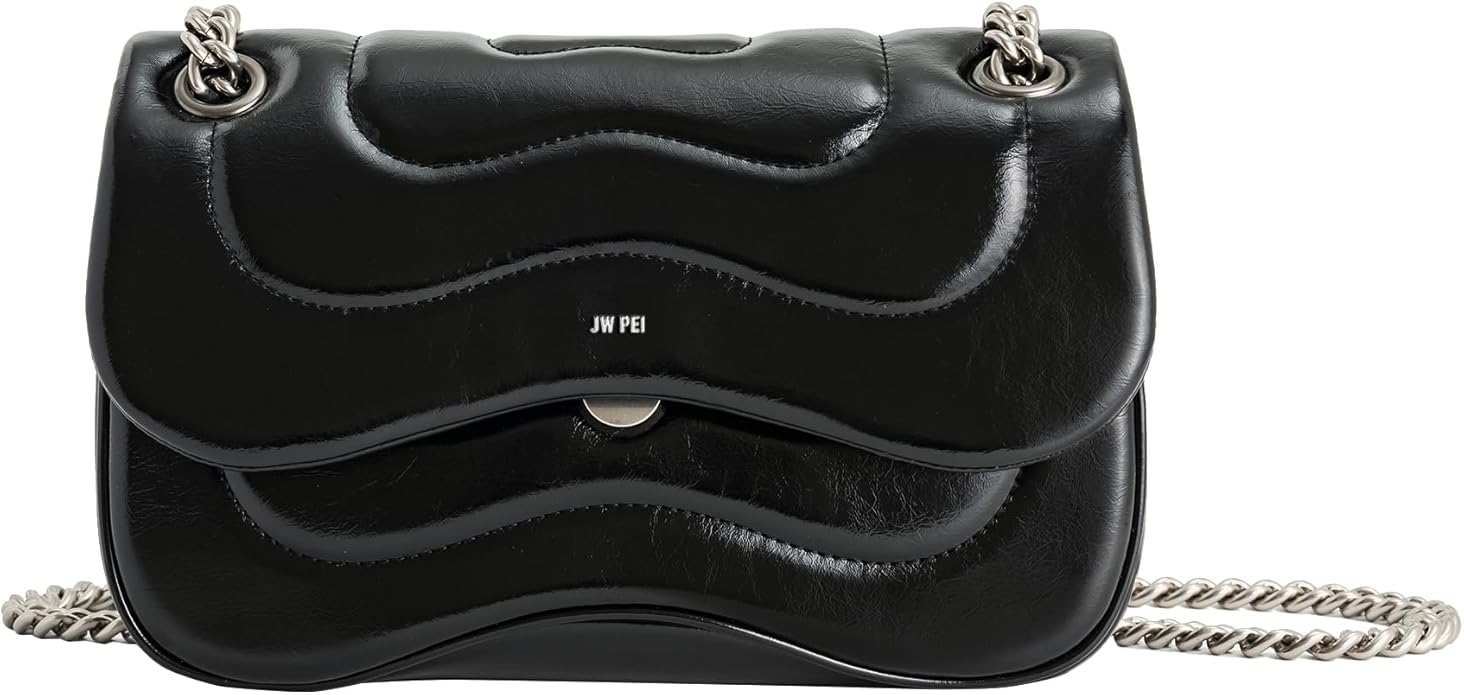 JW PEI Women's Tina Quilted Chain Crossbody  BLACK