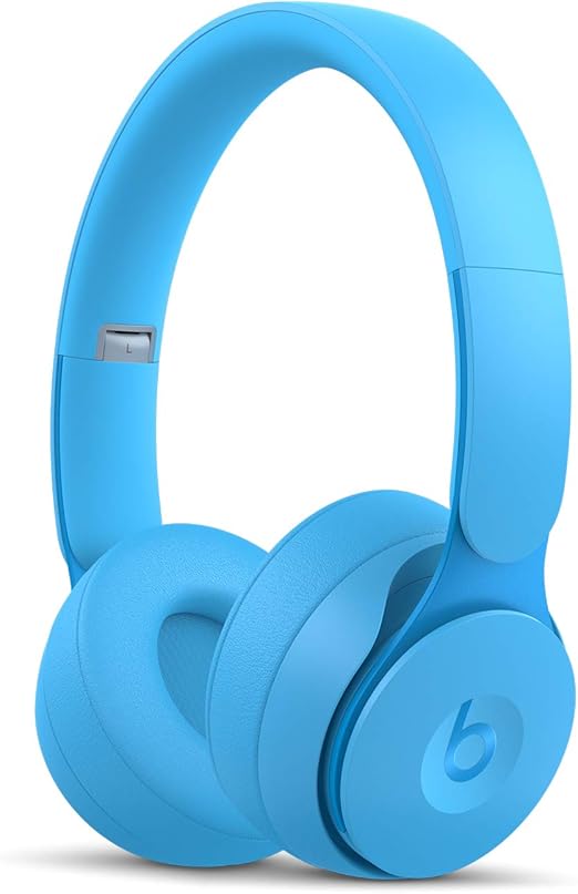 Beats Solo Pro Wireless Noise Cancelling On-Ear Headphones - Apple H1 Headphone Chip, Class 1 Bluetooth, Active Noise Cancelling, Transparency, 22 Hours of Listening Time - Light Blue