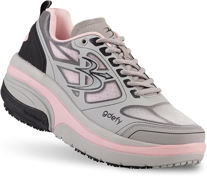 G-DEFY ION Women’s Orthopedic Walking Shoe - Pink/Grey - Size 9 Medium
