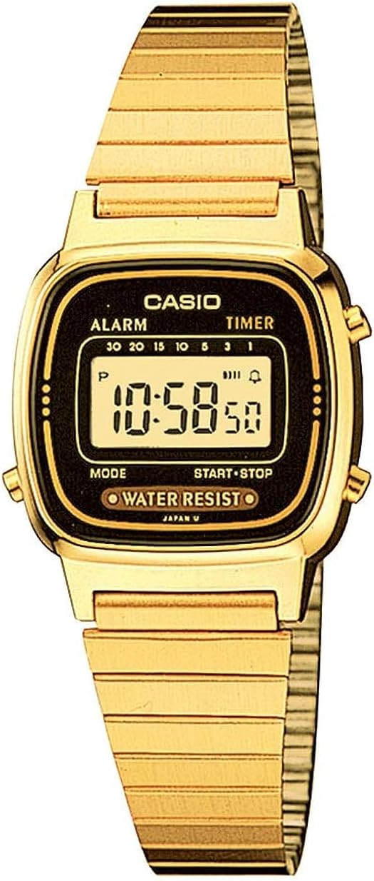 Casio Women's Vintage LA670WGA-1DF Daily Alarm Digital Gold-tone Watch (NEW, OPEN BOX)