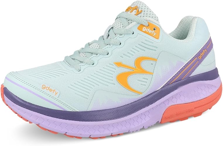 g-defy Mighty Walk Women’s Orthopedic Walking Shoes - Mint/Purple - 9.5 M