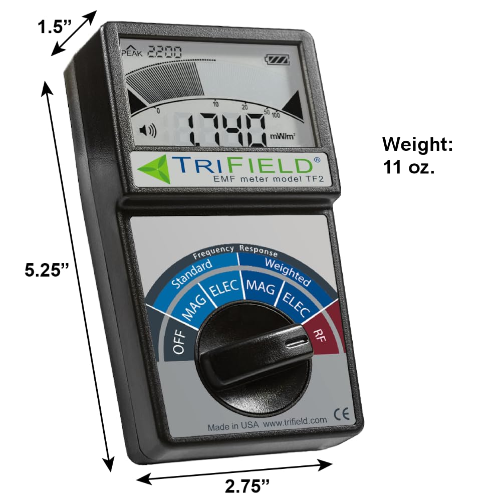 Trifield TF2 EMF Pollution Meter – 3-in-1 Magnetic, Electric & RF Field Detection