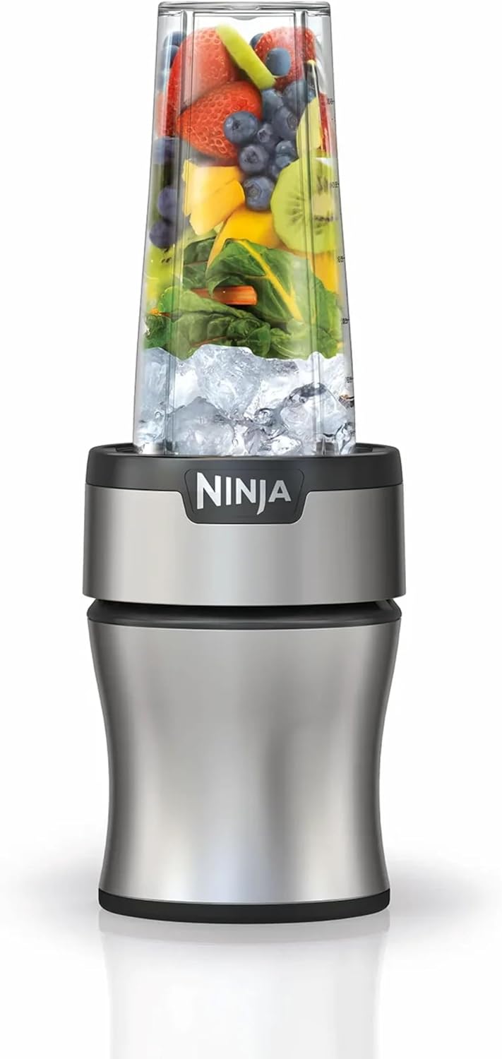 Ninja - Nutri-Blender Plus 20-Oz. Single-Serve Blender - Silver