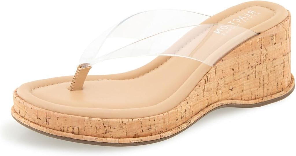 Kenneth Cole Reaction Women's Rixton Wedge Sandals- Clear - Size 6.5 M