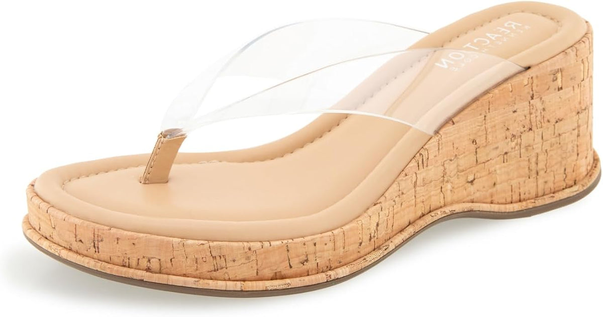 Kenneth Cole Reaction Women's Rixton Wedge Sandals- Clear - Size 6.5 M
