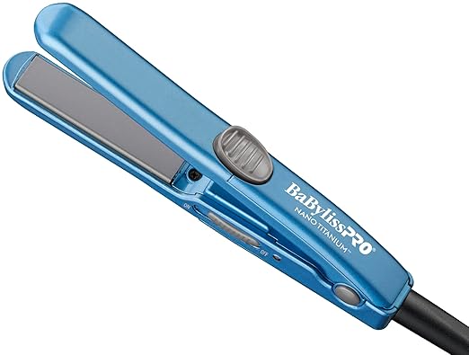 BaBylissPRO Nano Titanium Mini Flat Iron Hair Straightener, 0.5" Hair Straightener Iron for Touch Ups & All Hair Types, Perfect for Travel