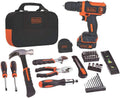 BLACK+DECKER 12V MAX Drill & Home Tool Kit, 60-Piece