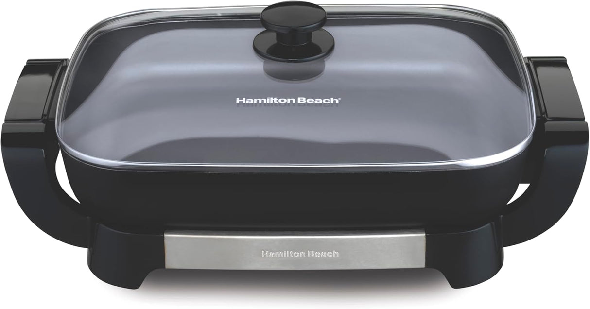 Hamilton Beach Electric Skillet with PFAS-Free Durathon Ceramic Coating, Removable 12x15