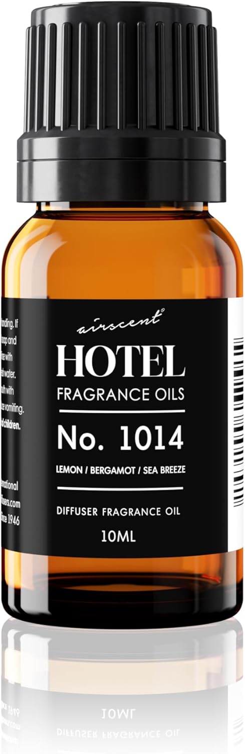 AirScent Hotel Diffuser Oil No. 1014 Inspired by The Iconic 5-Star Hotel Seaside Scent - Lemon Bergamot Sea Breeze - 10 mL .34 fl oz - Fragrance Oil for Ultrasonic and Waterless Diffusers and Crafting