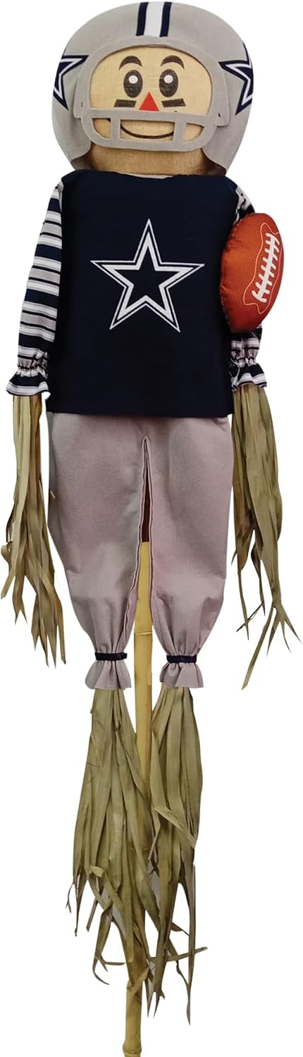 NFL Dallas Cowboys Scarecrow with Stake Pole & Complete Football Uniform Set - 60" x 12" x 3.5"